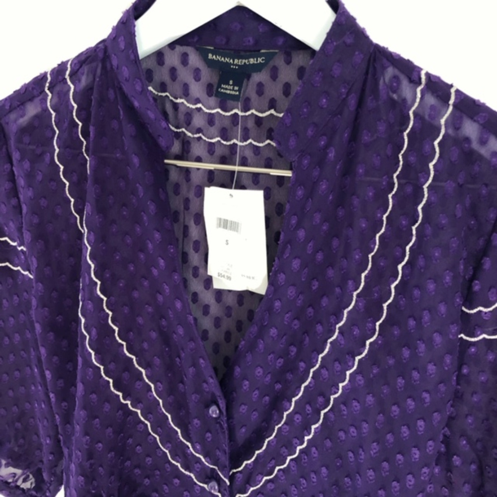 Banana Republic sheer, button up, sm